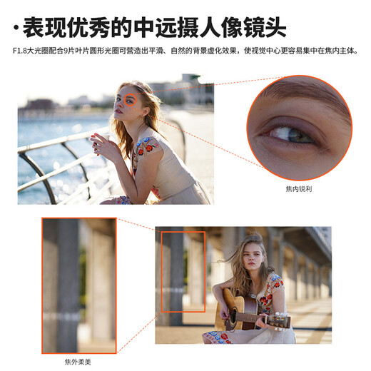 Sony (SONY) full-frame medium telephoto telephoto fixed focus portrait lens FE 85mm F1.8 + Blacksmith UV lens official standard