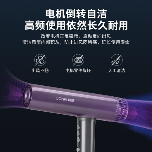 CONFU high-speed hair dryer household birthday holiday gift high-power high-wind negative ion hair dryer constant temperature hair care salon KF-K9 3.5m cord length