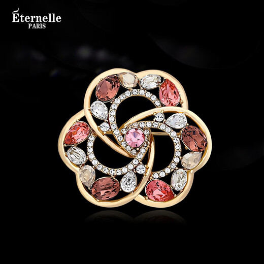 Eternelle French Eternal Baroque Retro Brooch Women's High-end Corsage Autumn and Winter Collar Pin Accessories Cardigan Button Classic Red