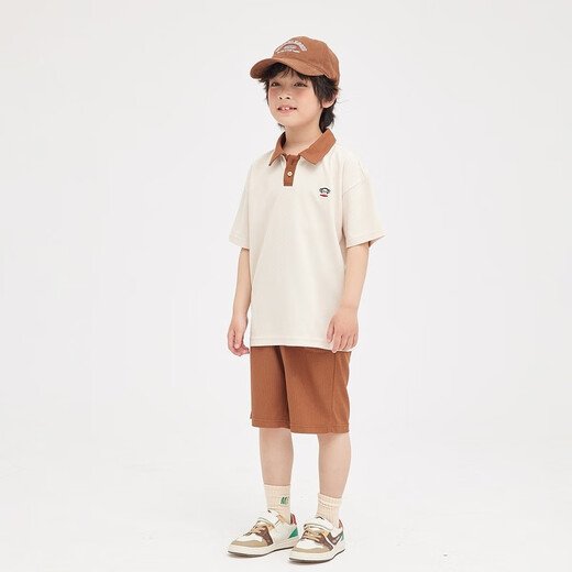 大嘴猴（paul frank）童装儿童套装2025夏季男女童休闲百搭简约中大童时尚套头两件套 黑色 140
