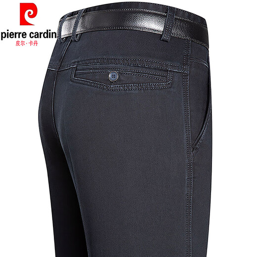 Pier Cardin light luxury high-end high-waist deep-end jeans for men in summer loose elastic middle-aged and elderly father casual straight pants thin 3892 models Zhonglan size 32