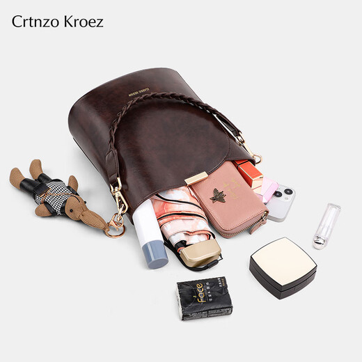 CRTNZO KROEZ official website bag women's bag 2025 new crossbody bag women bucket bag birthday Chinese Valentine's Day gift practical brown color - CK women's bag give girlfriend wife gift
