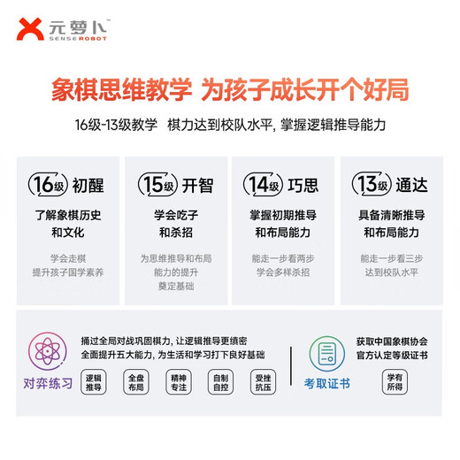 
Yuanluobu AI chess robot SenseTime Technology Children's early childhood chess robots Intelligent dialogue companion robot Silver label version