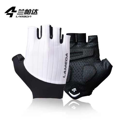 Lampada Bicycle Half Finger Gloves Cycling Gloves Short Finger Spring and Summer Lightweight Perspiration Equipment for Men and Women Black M