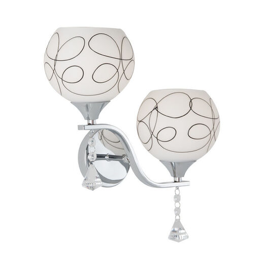 Wall lamp modern minimalist bedside LED bedroom living room creative round ball American staircase aisle balcony hotel wall lamp 8003-1 silver three-color light