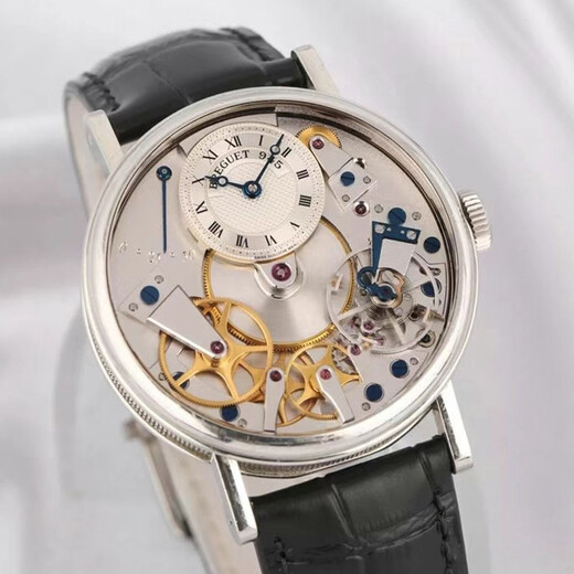 【二手95新】宝玑\/BREGUET 传世系列 18k白金全镂空奢侈品自动机械男士腕表 37mm 手动机械 7027BB/11/9V6
