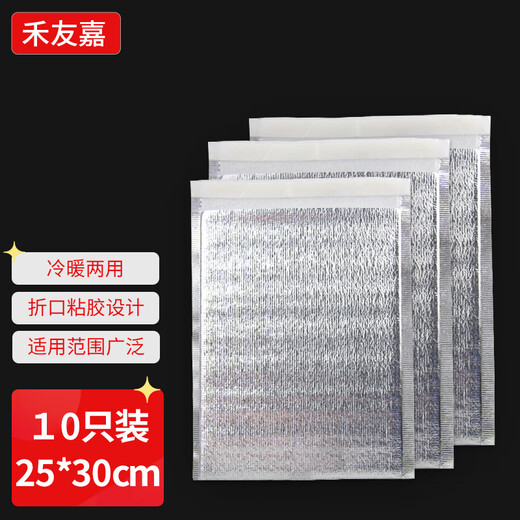 Heyoujia Insulation Bag Thick Aluminum Foil Disposable Refrigerator Bag Express Cold Chain Food Cooling Ice Bag Small Size 10 Pack