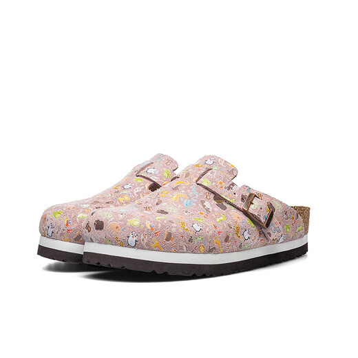 Au/Mu Spring и Summer Baotou Birkenstock Shoes Женская пробка с толстыми мультипликационными граффити