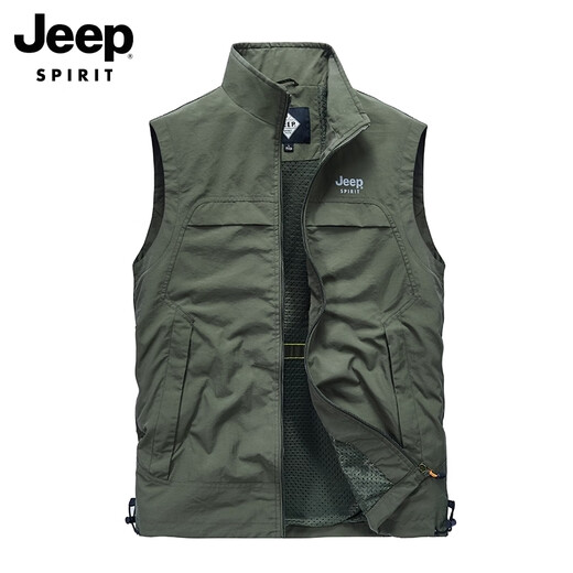 Jeep Spirit Summer Vest Men's Fishing Photography Gest Loose Sports Workhorse Clip pour hommes Veste 9898 KAKI 3XL