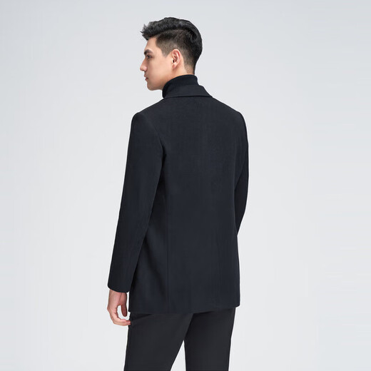 Goldlion woolen coat men's clothing [wool] autumn and winter new men's button suit collar business mid-length coat men's nanny blue-95 L