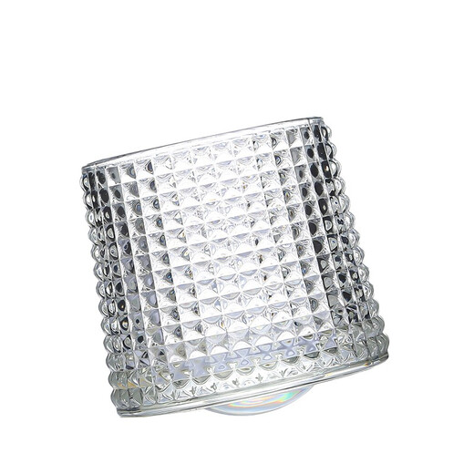 Gata whiskey glass creative rotating cup thickened glass foreign wine glass spirits rotating cup tumbler design glacier drinking glass internet celebrity beverage cup vertical pattern 1 piece with base