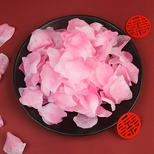 Zi Jiafu flower petal arrangement proposal, rose simulation petals, hand-scattered flowers, romantic birthday, bed wedding, silk cloth 1# red_petals 1000 pieces