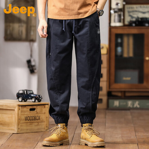 
Jeep (JEEP) American retro overalls for men's spring fashion brand loose casual versatile men's high-end Harren tying pants