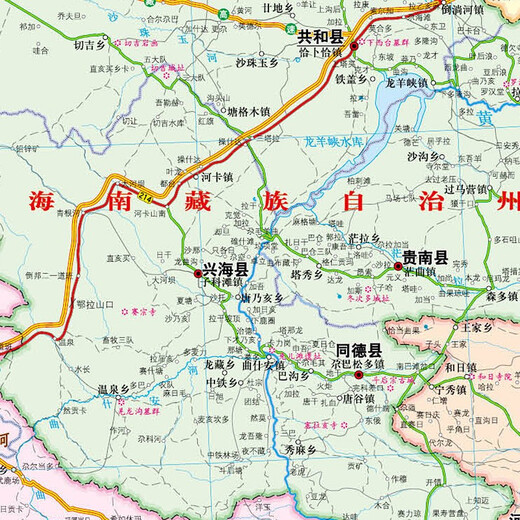 2025年新 青海省地图 1068*749毫米 纸质贴墙 政区交通地形
