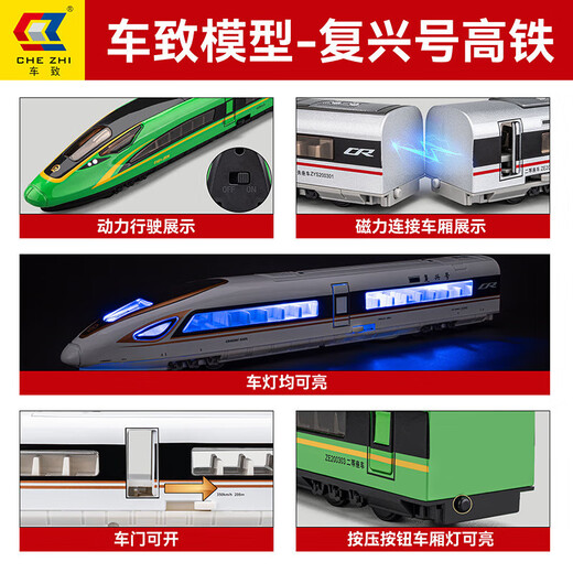 Chezhi (Che Zhi) Train à grande vitesse TOUR ALLIAGE FUXING EMU MODÈLE DE LA RÉLÉCORDE COMPOLET COMPOLE ÉLECTRIQUE DE SUBWAY BOY