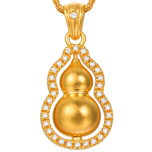Hangmin bijoux fulU gold pendant pied or ancaine méthode incrustage gourde pendentif xyg2268 frais de travail 1500 yuans / morceau cadeau d'anniversaire 4,97g petite version