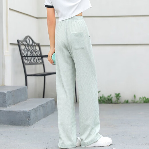 
Ikano I.KARNOW girls wide-leg pants children's summer new ice silk pants girls casual suit thin pants big children's summer trousers 15277 blue 140