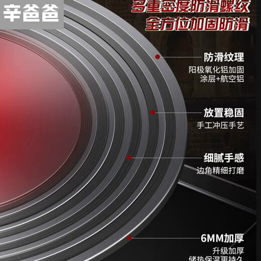 Dad Xin German gas stove heat conduction plate gas gas stove anti-burn black heating plate insulated enamel pot thawing heat conduction plate aviation aluminum heat conduction plate 28cm extra thick 6mm