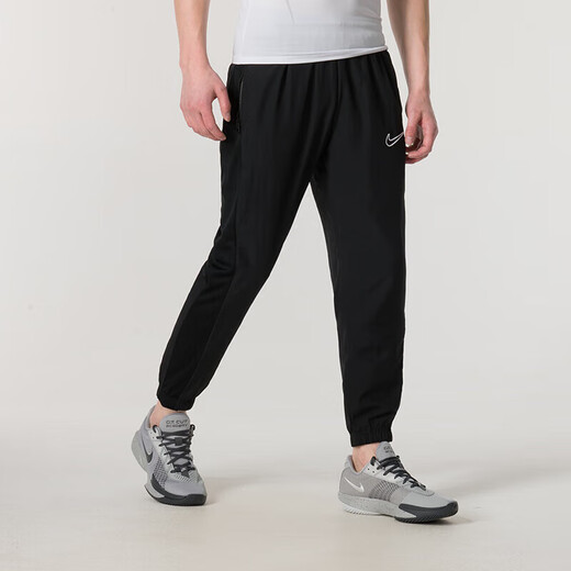 耐克（NIKE）男裤2025春季新款针织运动裤卫裤舒适休闲收口裤保暖长裤子 DV9737-010黑色常规款 M