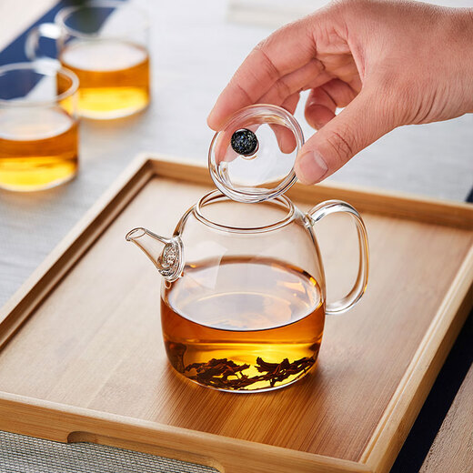 Green Changming glass teapot Kung Fu tea set thickened high temperature resistant teapot single pot with handle small glass pot