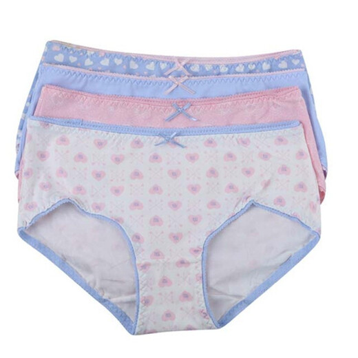 Die Anfen 4-pair underwear for women, cotton sweet women, high waist belly-closing lace shorts, women's 13118 4883A variety of multi-color heart combinations L (1 foot 9-2 foot 2)