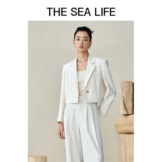 THE SEA LIFE欧海一生 西装外套2024春季新款短外套XC15253 白桦色 M