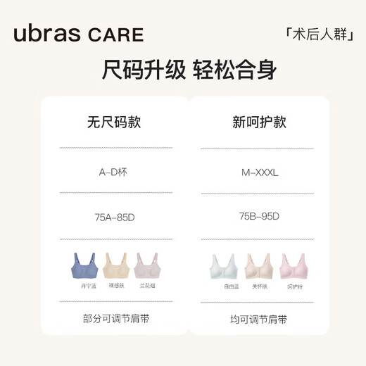 Urras Chinese Valentines Geschenkpflege Neue postoperative Spezialfront Open Knopf Markless Unterwäsche BH BH Hautfarbe L.