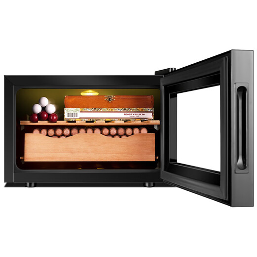 Kelong intelligent constant temperature moisturizing cedar wood naked home living room small cigar cabinet red wine cabinet 25C black full cigar style