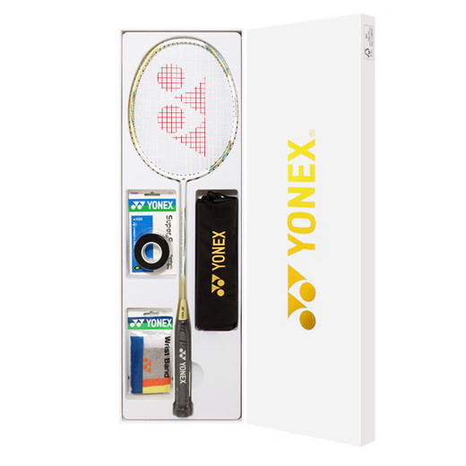 尤尼克斯（YONEX）羽毛球拍 单拍全碳素超轻专业yy礼盒 (现货)白金ASTROX天斧9900 尊享 YONEX BG65纳米耐久型
