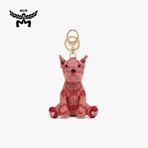 MCM  HIMMEL斗牛犬包袋挂件饰品狗狗玩偶钥匙扣红色【奥莱折扣】