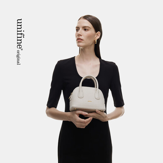 UNIFINE shell bag head layer cowhide frog bag one shoulder crossbody bag original design women's handbag birthday gift milkshake white