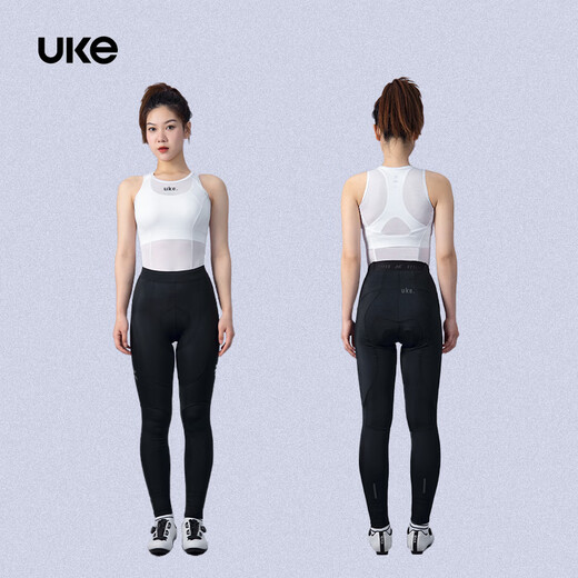 UKE Women's Cycling Pants Spring and Summer Close-fitting Waistless Straps Can/Not Storage Cycling Long/Shorts Long Pants B002 L