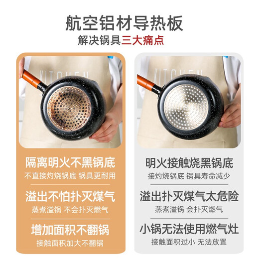 Kawashimaya kitchen gas stove heat conduction plate household heat conduction pad thawing plate protection pot anti-burn black heat conduction plate heat conduction plate (diameter 24CM)