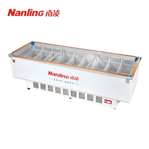 南凌（Nanling）冰柜展示柜卧式商用冰柜超市岛柜冷藏柜冷冻柜点菜配菜海鲜冻肉超低温速冻冷柜 880升【2600*900*865mm】双压缩机