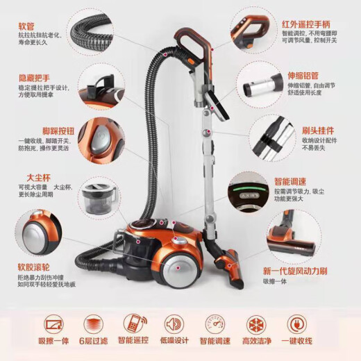 莱克大吸力T63强力家庭有线吸拖T3519-3家用莱克吸尘器有线吸尘器 玫瑰金