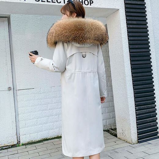 SOEM vison entier 2025 nouvelle veste à tarte doublure en fourrure de vison femme vison vert mi-long manteau de fourrure détachable manteau coque blanche + doublure de couleur claire mi-longueur M