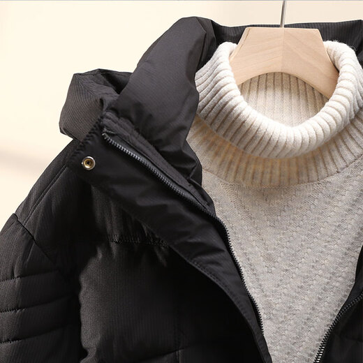 Vêtements d'hiver en coton zimu et en lin pour femmes co-manteau de coton à capuche à la mode et à l'étranger Maillard Coton 6628 Black L (recommandé 115-125 Jin [Jin est égal à 0,5 kg])