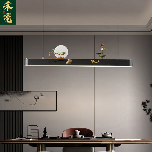 Heliang All Cobre NUEVO Lámpara de candelabros chinos Lámpara Long Long China Estudio Moderno Moderno Bar Lámpara de té Room 9921 9922 Dinción de cobre completa Hanger-1.2 metros-60 W Copre Color