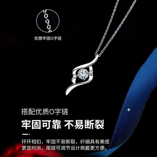 Fakou PT950 platinum necklace for women, platinum clavicle chain, practical heart-shaped birthday gift for girlfriend and wife, light luxury model-Heart of the Ocean Blue Zirconium, default SF Express