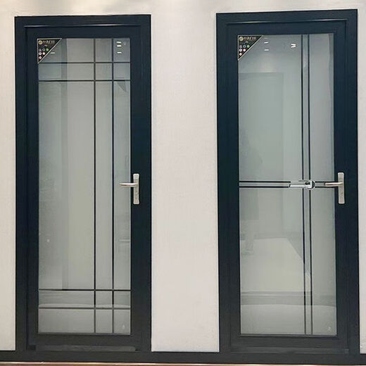 勤凯门卫生间门厕所门玻璃钛镁铝合金门家用门一整套平开门 0.9肌肤黑 内包内左 1970*770