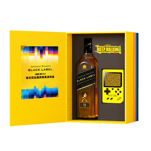 Johnnie Walker (JOHNNIE WALKER) Wine 12-year black square black brand pixel game gift box 700ml Scottish blended whiskey
