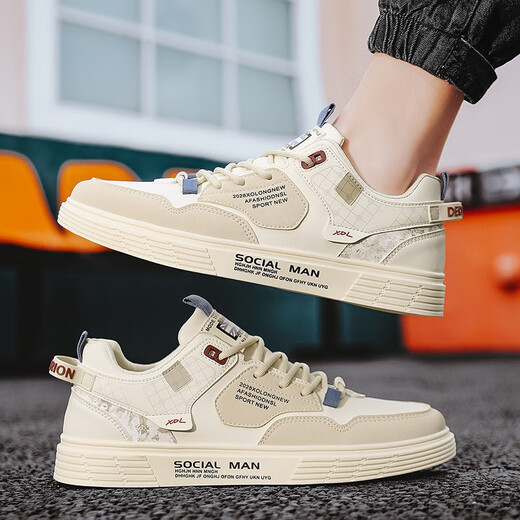 Mountain Wild Flower Creek Sommer Herrenschuhe 2024 Neue Schuhe Frühling atmungsaktives Mesh Herren Sport und Freizeitbrettschuhe Weiche Sohle Schuhe Canvas Khaki-2261 42