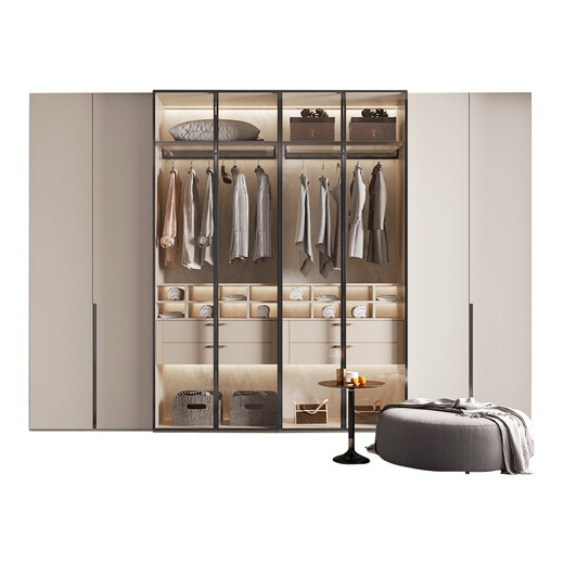 Zhibang (zbom) wardrobe, whole house custom-made entry cabinet, study room semi-open cabinet, light luxury style complete wardrobe custom-made, Alpine II 1000 reservation earnest money