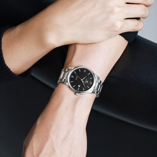 Tian Wang Watch Casual Belt Quartz Watch Modestudent Paar Uhr Uhr Valentinstag Geschenk für Freundin Schwarzes Zifferblatt Steel Belt Herren Uhr 3887