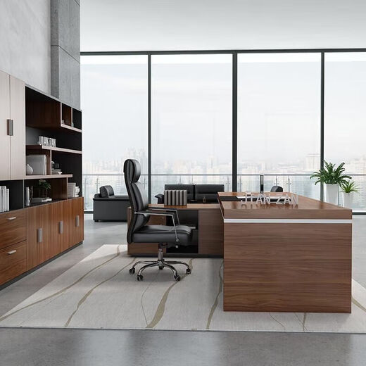 Boss desk and chair combination CEO desk executive desk simple modern office furniture double cabinet executive desk 1.6 meters boss desk
