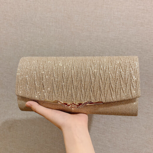 Baimingwei trendy brand 2024 new style ladies dinner clutch bag women's banquet small bag with evening dress evening dress hand bag flag champagne color