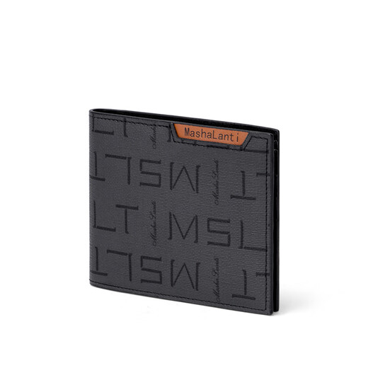 MashaLanti Cartera para Hombre Cartera Corta con Ranuras para múltiples Tarjetas Monedero para Hombre Fino y de Gran Capacidad Tarjetero para Documentos de Negocios Regalo de cumpleaños Gris Oscuro