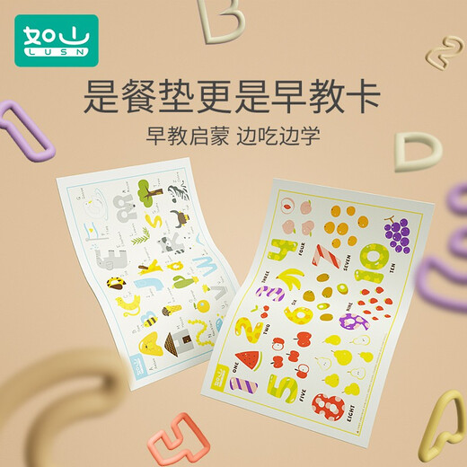 Rushan Baby Disposable Placemat Children Portable Eating Waterproof Dirty Tablecloth Free Tablemat Pack 10 Pieces Letter Style