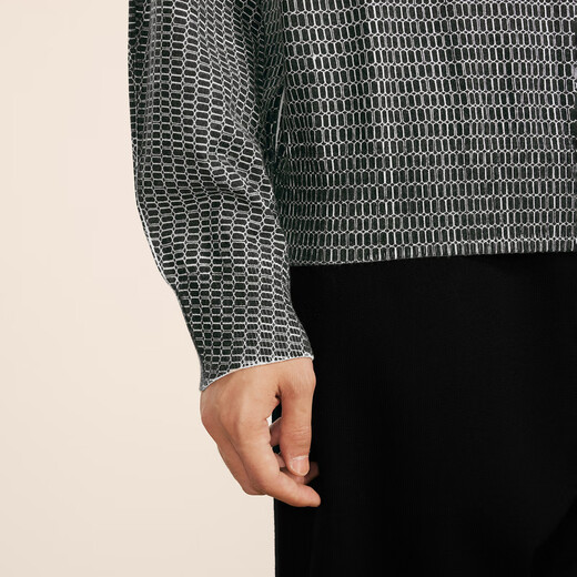 Sketch Neil Barrett co-branded Sketch autumn and winter new casual loose sweater round neck long-sleeved mesh top 001 black L