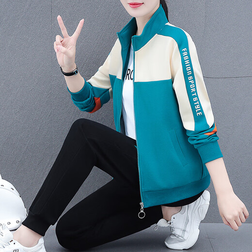 Yu Zhaolin Sportswear Set Women's Spring and Autumn 2025 New Loose Women's Casual Fashion Cardigan Long Sleeve Sweater Three-piece Coffee (THF9930 Three-piece Set) M (Suggested 80-95Jin [Jin equals 0.5 kg])